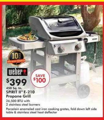 Valu Home Centers Weber Spirit Ii E-210 Propane Grill offer