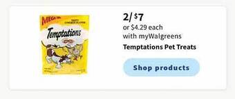 Walgreens Temptations Pet Treats offer