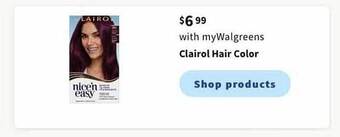 Walgreens Clairol Hair Color offer