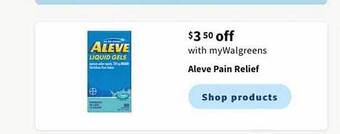 Walgreens Aleve Pain Relief offer