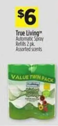 Dollar General True Living Automatic Spray Refils 2 Pk. Assorted Scents offer