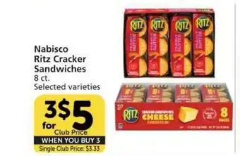 Vons Nabisco Ritz Cracker Sandwiches offer