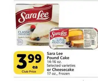 Vons Sara Lee Pound Cake Or Cheesecake offer