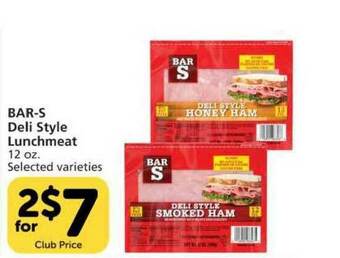 Vons BAR-S Deli Style Lunchmeat offer