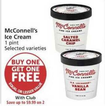Vons McConnell's Ice Cream offer