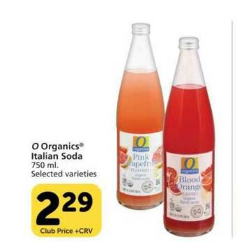 Vons O Organics Italian Soda offer