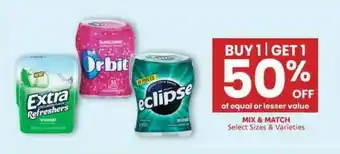 Albertsons Extra Refreshers, Orbit , Eclipse offer