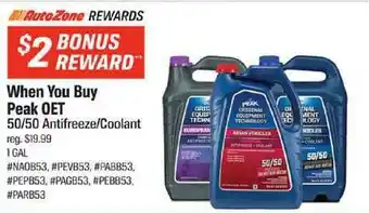 When You Buy Peak OET 50-50 Antifreeze-Coolant