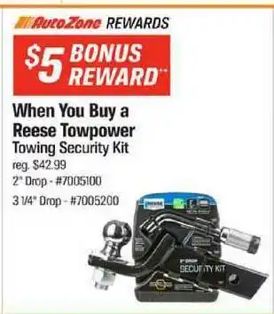 AutoZone Reese Towpower Towing Security Kit offer