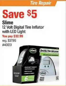 AutoZone Slime 12 Volt Digital Tire Inflator With LED Light offer