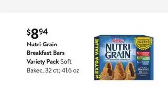 Walmart Nutri-Grain Breakfast Bars Variety Pack offer