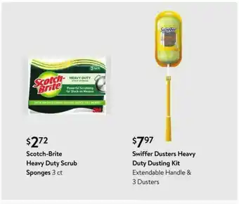 Walmart Scotch-Brite Heavy Duty Scrub Sponges , Swiffer Dusters Heavy Duty Dusting Kit offer