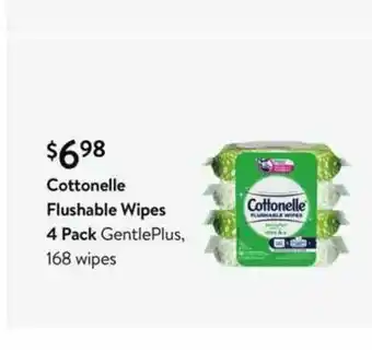 Walmart Cottonelle Flushable Wipes 4 Pack offer