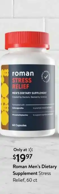 Walmart Roman Men's Dietary Supplements Stress Relief offer