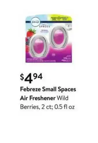 Walmart Febreeze Small Spaces Air Freshener Wild Berries offer
