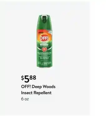 Walmart OFF! Deep Woods Insect Repellent offer