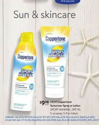 Walmart Coppertone Sunscreen Spray Or Lotion offer