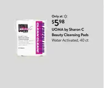 Walmart UOMA By Sharon C Beauty Cleansing Pads Water Activated offer