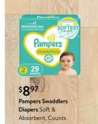 Walmart Pampers Swaddlers Diapers Soft Absorbent offer