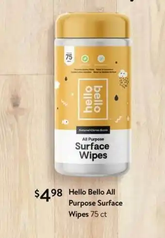 Walmart Hello Bello All Purpose Surface Wipes offer