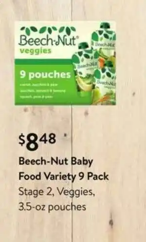 Walmart Beech-Nut Baby Food Variety 9 Pack offer