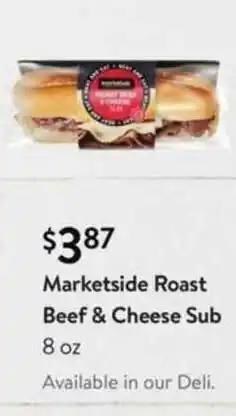 Walmart Marketside Roast Beef & Cheese Sub offer