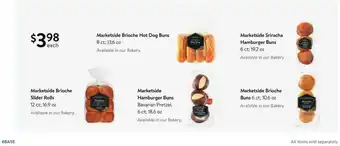 Walmart Marketside Brioche Slider Rolls, Marketside Hamburgers Buns, Marketside Brioche Buns, Marketside Brioche Hot Dog Buns, Market offer