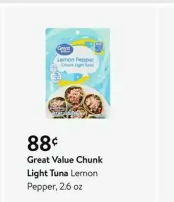 Walmart Great Value Chunk Light Tuna Lemon Pepper offer