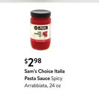 Walmart Sam's Choice Italia Pasta Sauce Spicy Arrabbiata offer