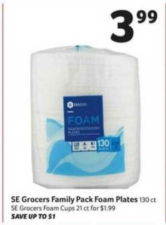 Winn Dixie SE Grocers Family Pack Foam Plates offer