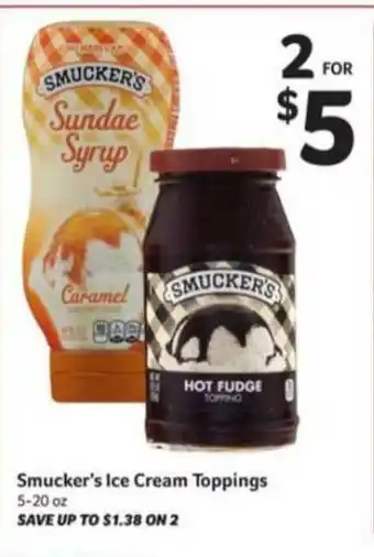 Winn Dixie Smucker's Ice Cream Toppings offer