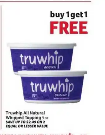 Winn Dixie Truwhip All Natural Whipped Topping offer