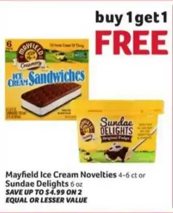 Winn Dixie Mayfield Ice Cream Novelties Or Sundae Delights offer