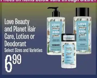 Jewel-Osco Love Beauty And Planet Hair Care, Lotion Or Deodorant offer