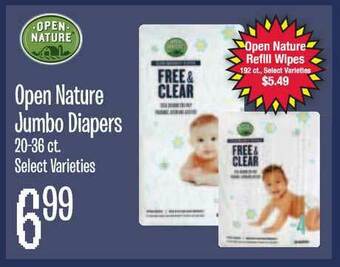 Jewel-Osco Open Nature Jumbo Diapers offer