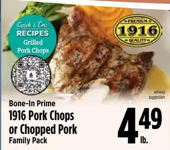 KTA Super Stores Bone-In Prime 1916 Pork Chops Or Chopped Pork Family Pack offer
