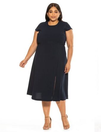 Stein Mart Lily crewneck midi dress - plus offer