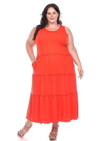 Stein Mart Scoop neck tiered midi dress - plus offer
