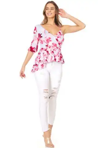 Stein Mart One shoulder floral top offer