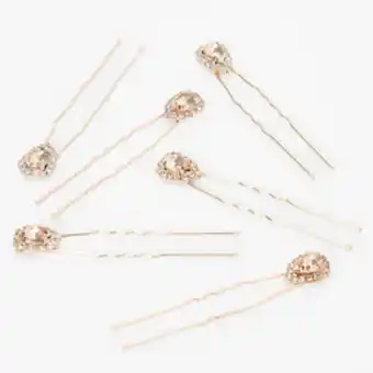 Claire's Rose gold halo hair pins - 6 pack offer