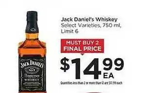 Food 4 Less Jack Daniel's Wiskey offer