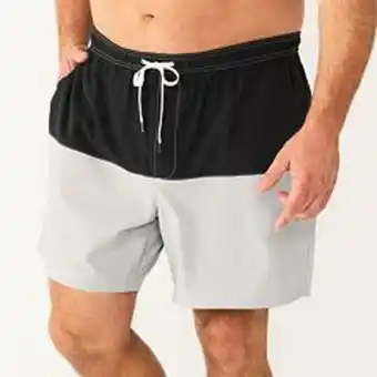 Kohl's Men's big & tall sonoma goods for life® colorblock swim trunks offer