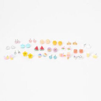 Claire's Pastel rainbow mixed stud earrings - 20 pack offer