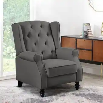 Sydney pushback recliner, charcoal