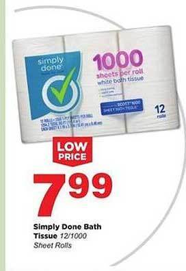 Stater Bros Simply Done Bath Tissue offer