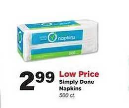 Stater Bros Simply Done Napkins offer