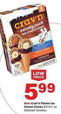 Stater Bros Crav'n Flavor Ice Cream Cones offer