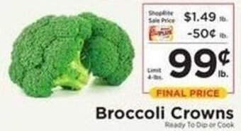 ShopRite Broccoli Crowns offer