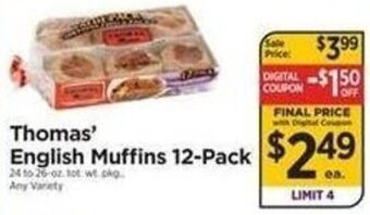 ShopRite Thomas' English Muffins 12-Pack offer