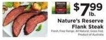 ShopRite Nature's Reserve Flank Steak offer